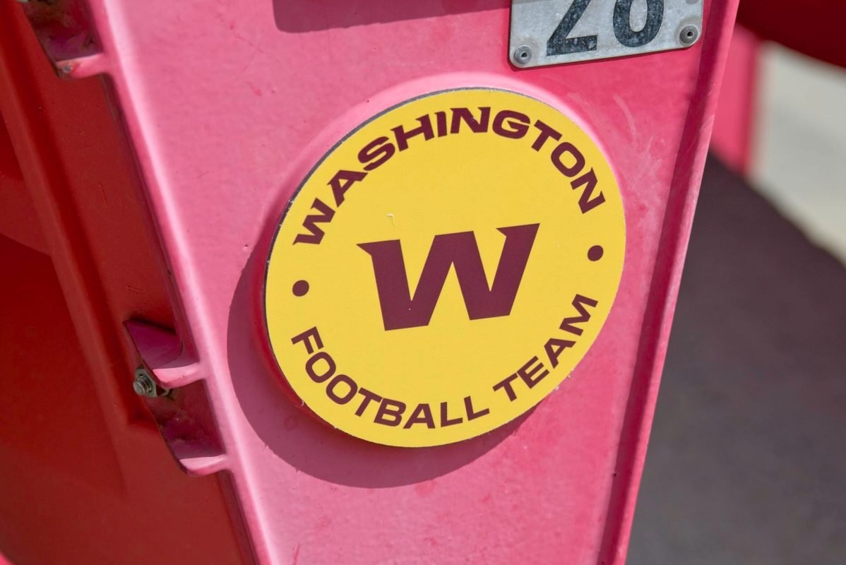 Washington Football Team logo on seats in stadium