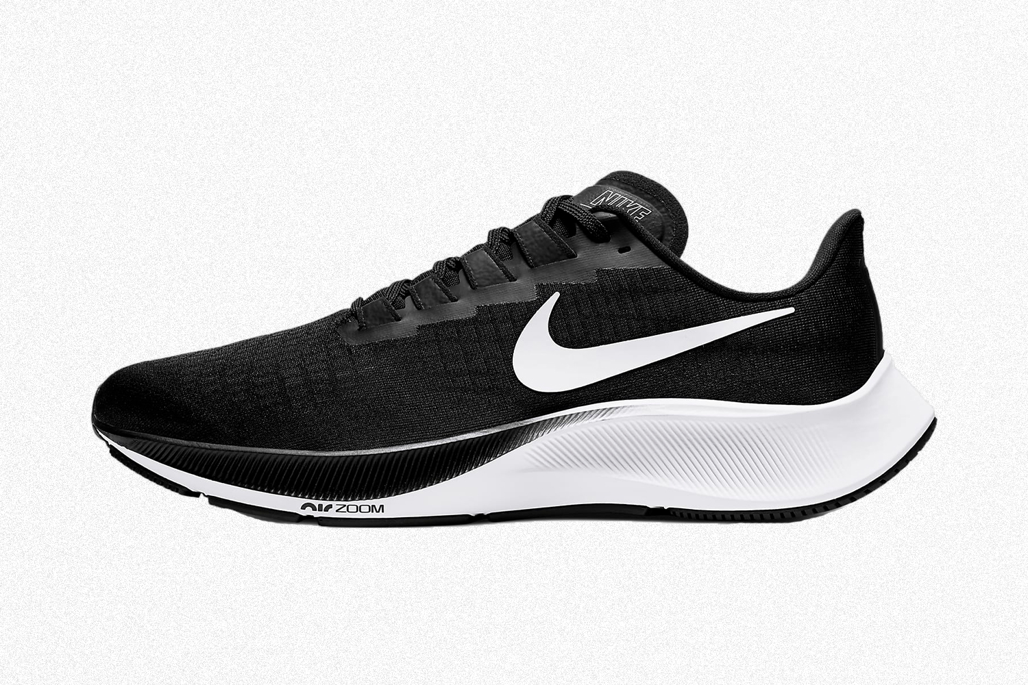 Nike Air Zoom Pegasus 37 running shoes in black and white