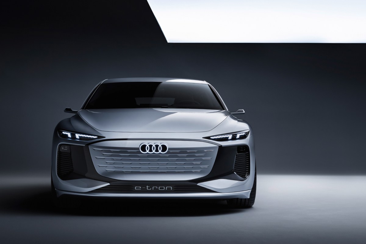 The Audi A6 E-Tron concept electric car with heat-reflecting Heliosilver pain