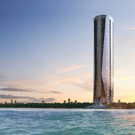 A rendering of the Bentley Residences tower set for construction in Miami on the beach