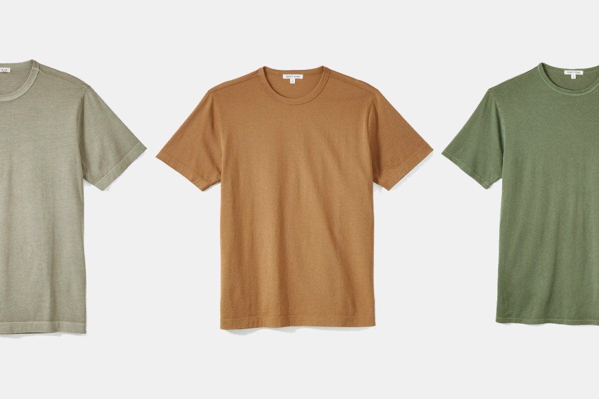 Forty Five Supima Crew T-shirts for men in green and brown