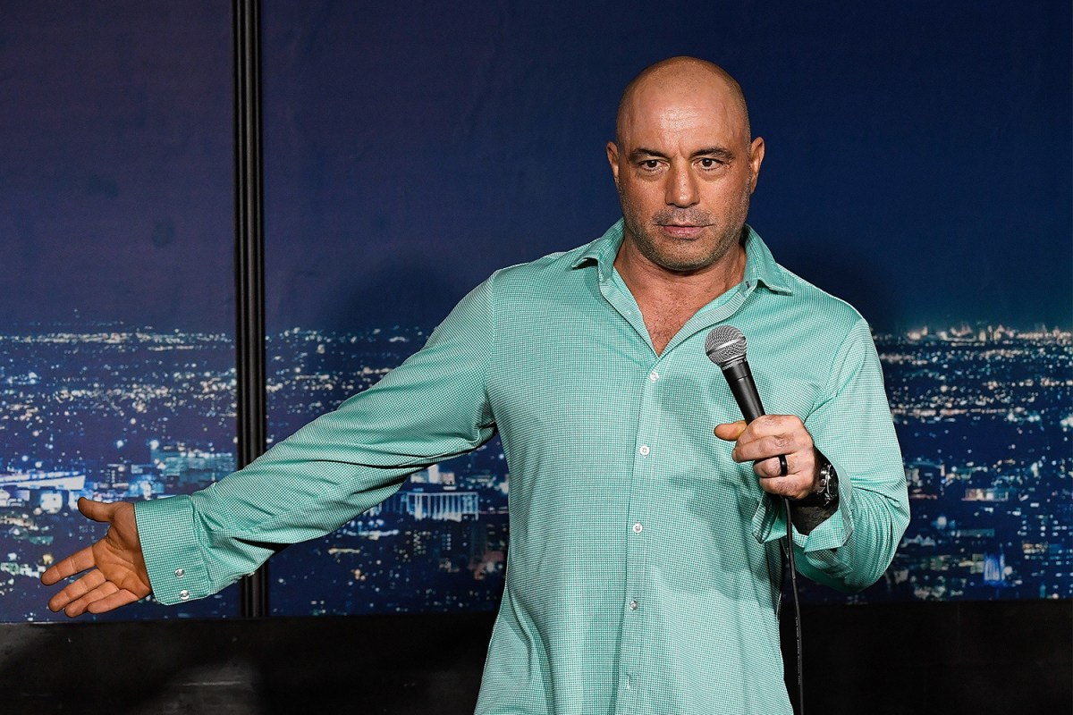 Joe Rogan performs at The Ice House Comedy Club in California in March 2019.