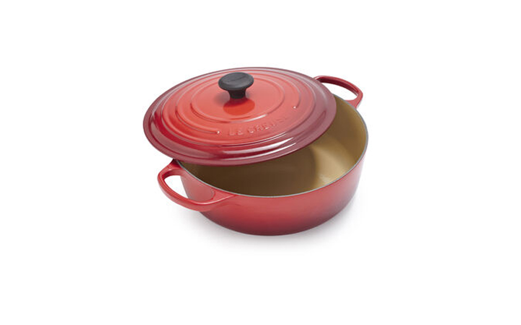 Le Creuset dutch oven in red