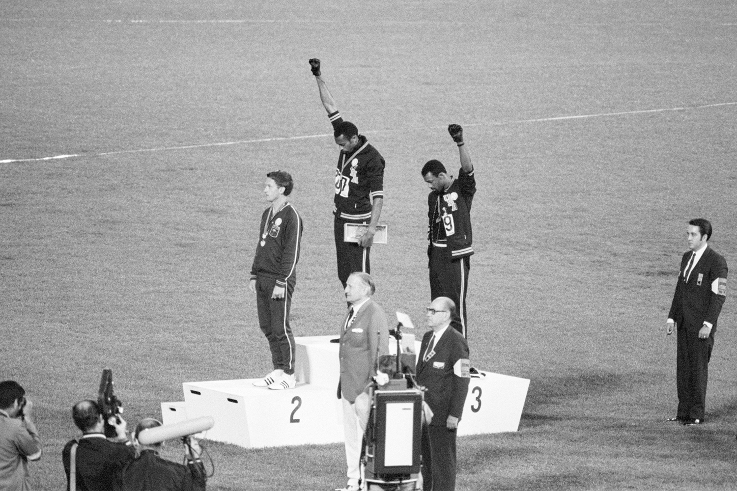 Tommie Smith and John Carlos protest at the 1968 Olympic Games in Mexico City