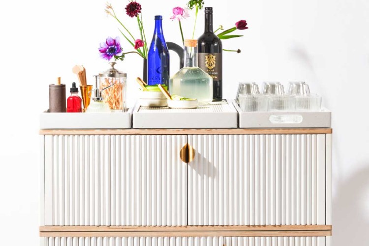 the bar cart for Party by Numbers, a new "instant event" service for NYC
