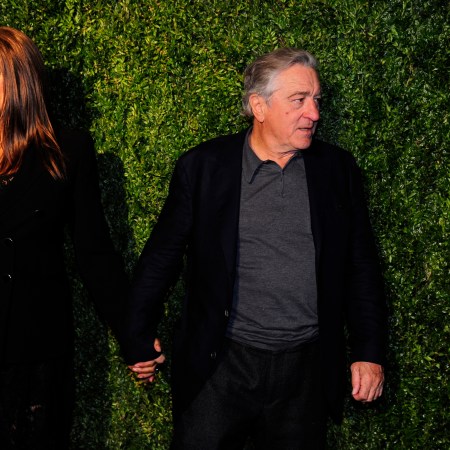 Grace Hightower and Robert De Niro attends CHANEL Tribeca Film Festival Artists Dinner at Balthazar on April 23, 2018 in New York City.
