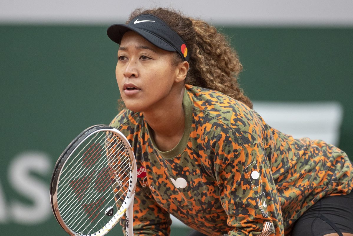 Naomi Osaka in preparation for the 2021 French Open Tennis Tournament. 