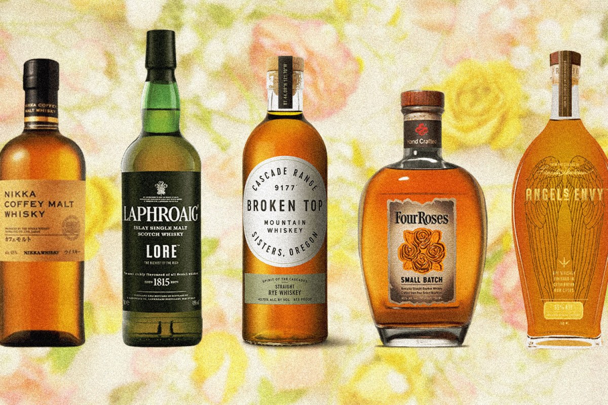 five bottles suggested for a Mother's Day Whiskey guide