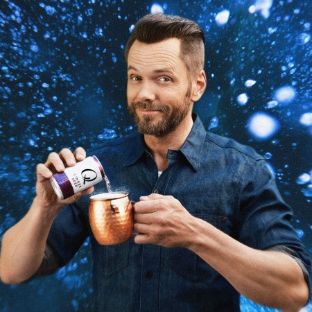 Joel McHale drinking a Moscow Mule with Q Mixers