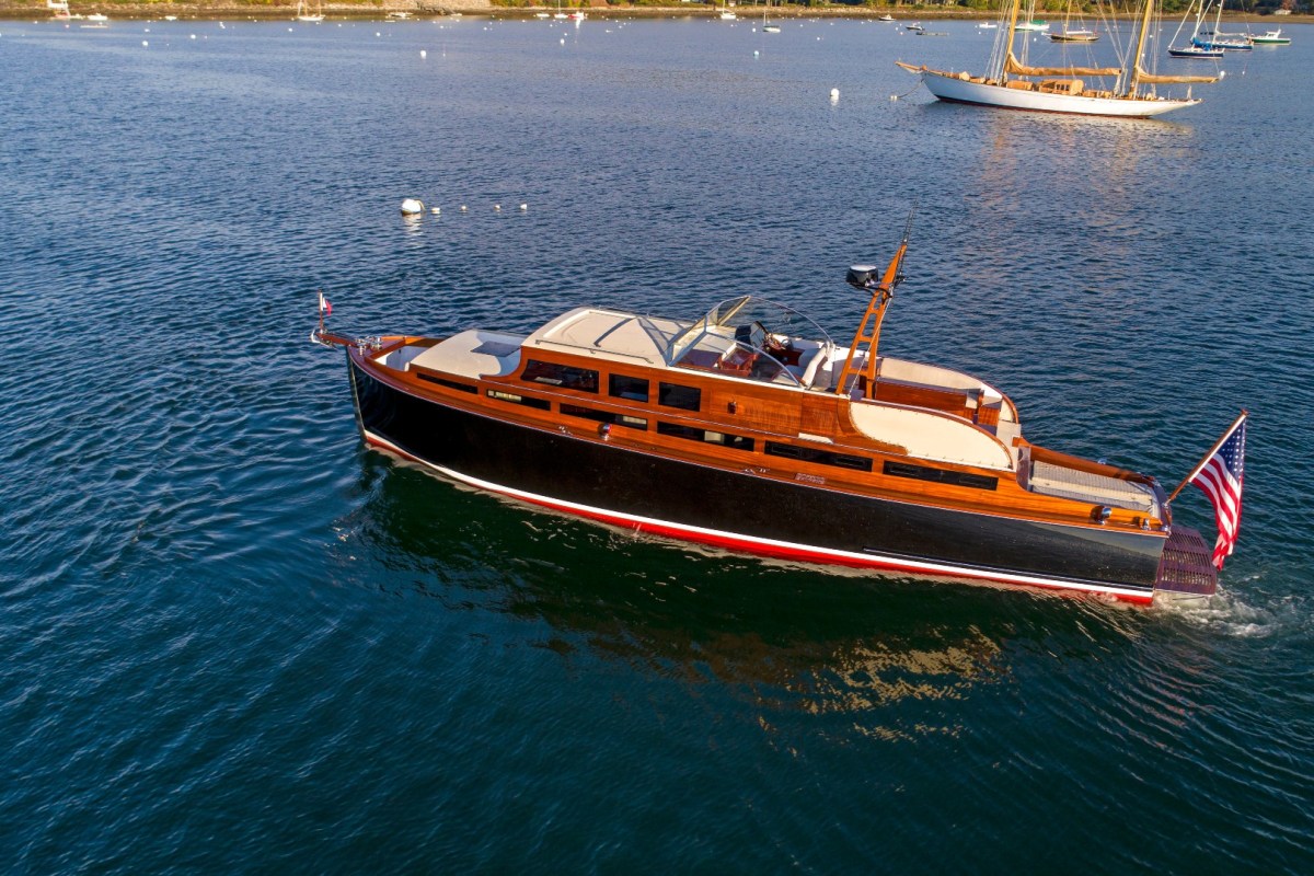 The restored Avocette III yacht from Huckins