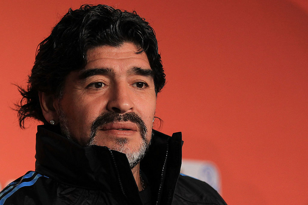 Diego Maradona during the 2010 World Cup