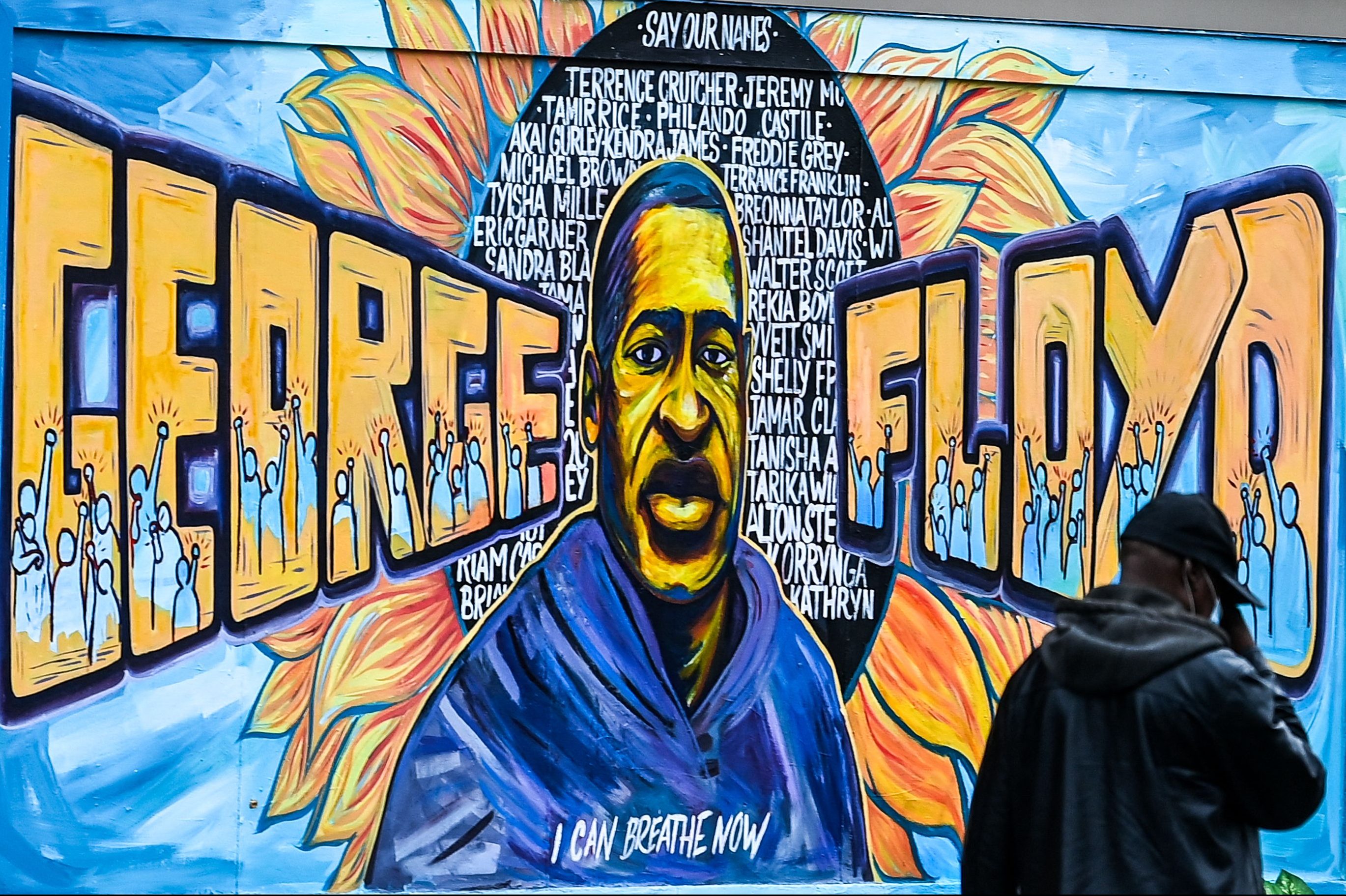 The mural of George Floyd