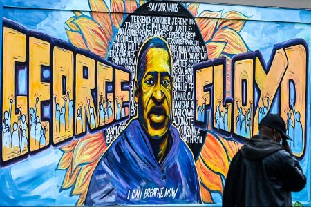 The mural of George Floyd