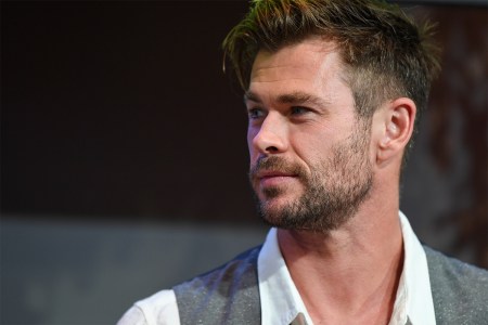 "Thor" actor Chris Hemsworth looking to his right
