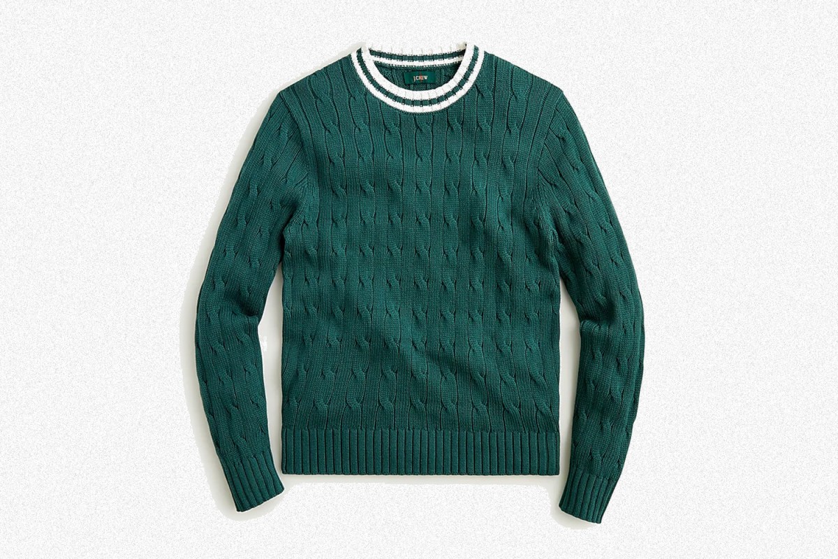 J.Crew 1988 Cotton Cable-Knit Tennis Sweater