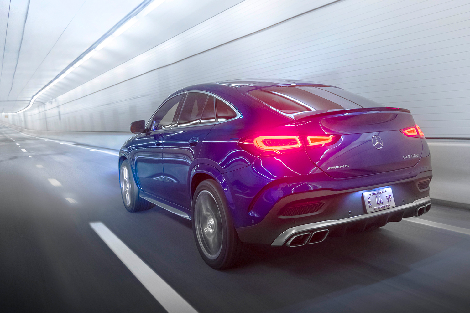 The backend of a blue Mercedes-AMG GLE 63 S Coupe
