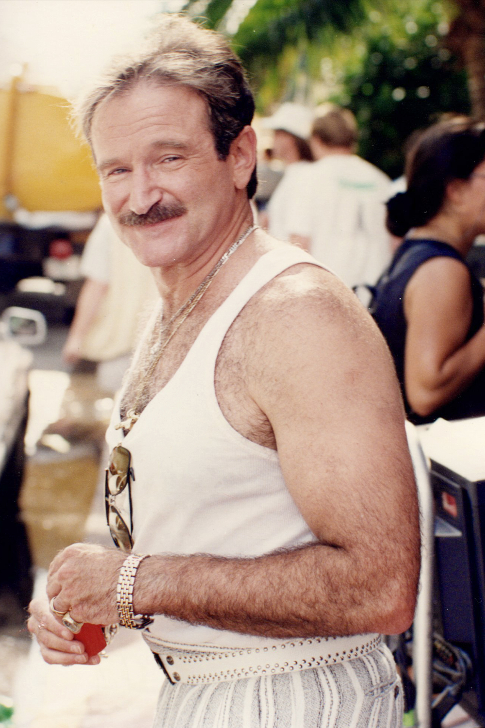 Robin Williams on the set of "The Birdcage" in 1995 in Miami Beach