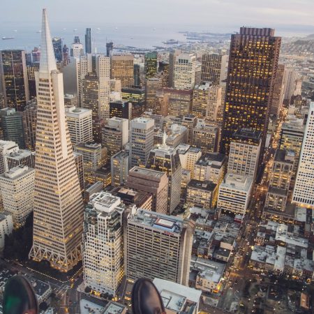A view of the Transamerica Pyramid and Downtown San Francisco