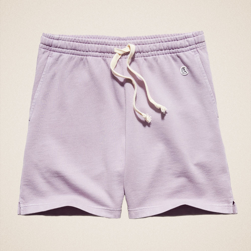 Todd Snyder 7" Midweight Warmup Short in Pale Violet