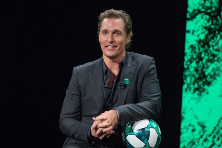 matthew mcconaughey attend the announcement of his relationship with austin fc of MLS