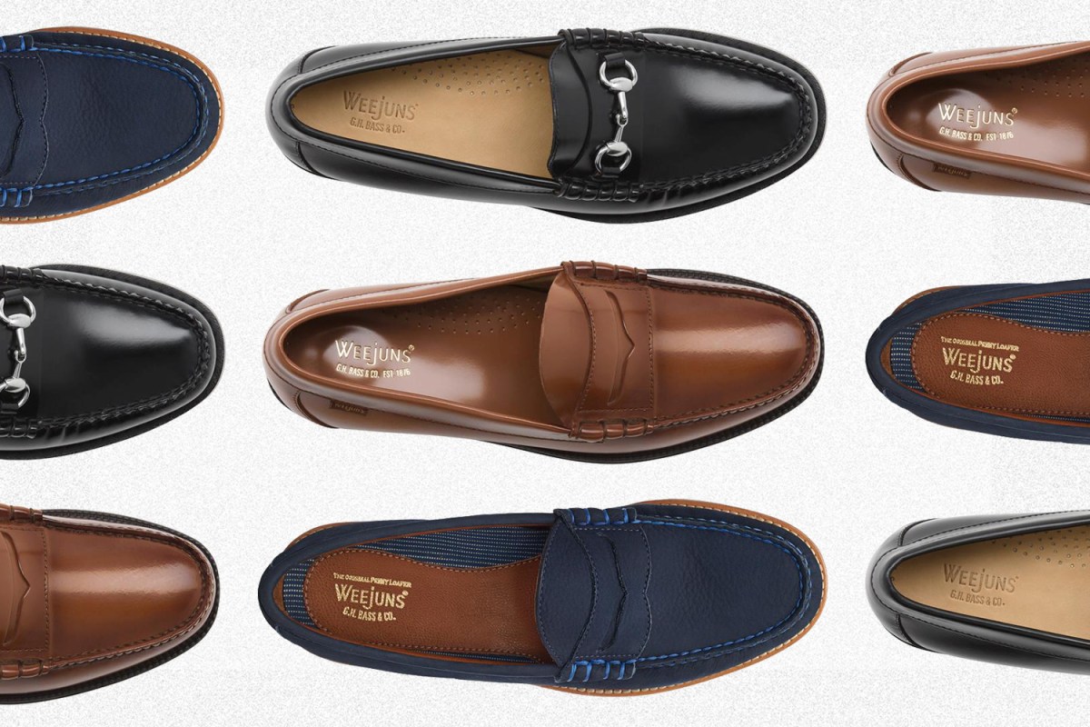 Three different types of men's Weejuns loafers from G.H. Bass & Co.