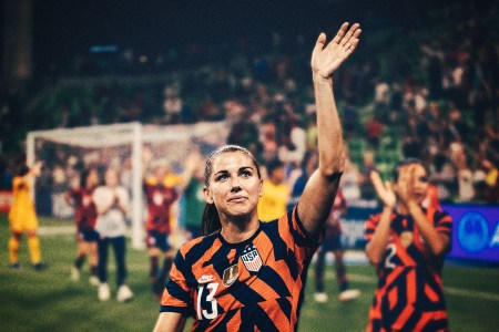 Alex Morgan of the USWNT waves to the crowd during a game between Nigeria and USWNT at Q2 Stadium on June 16, 2021 in Austin, Texas.