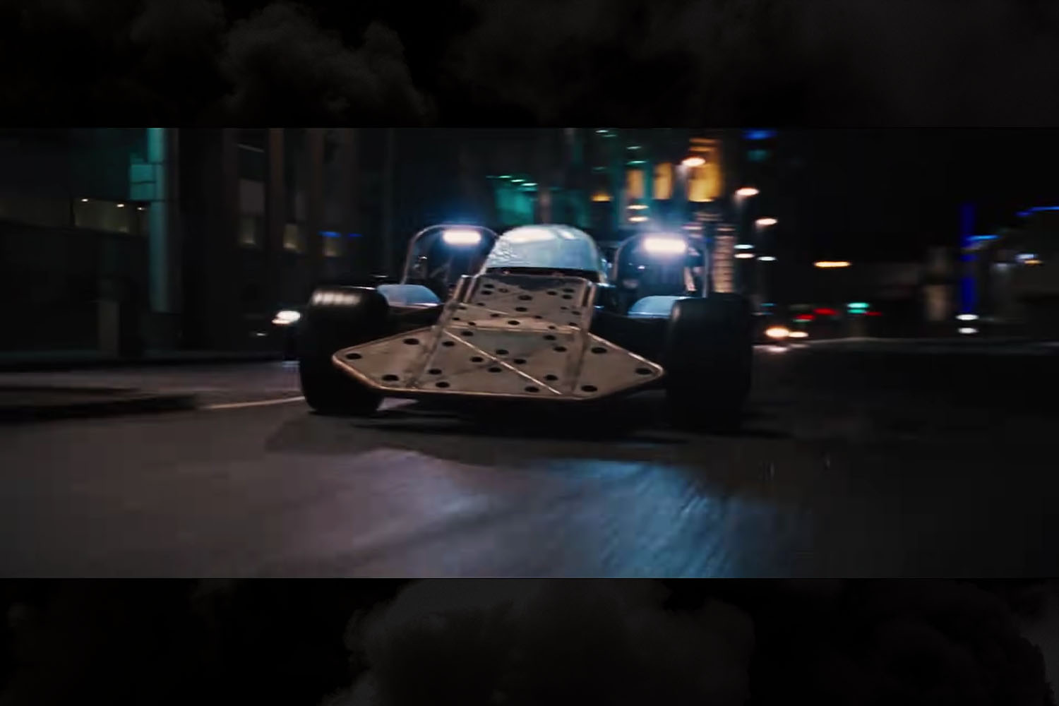 The infamous Flip Car driven by Owen Shaw (Luke Evans) and Vegh (Clara Paget) in Fast & Furious 6