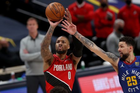 Damian Lillard puts up a shot