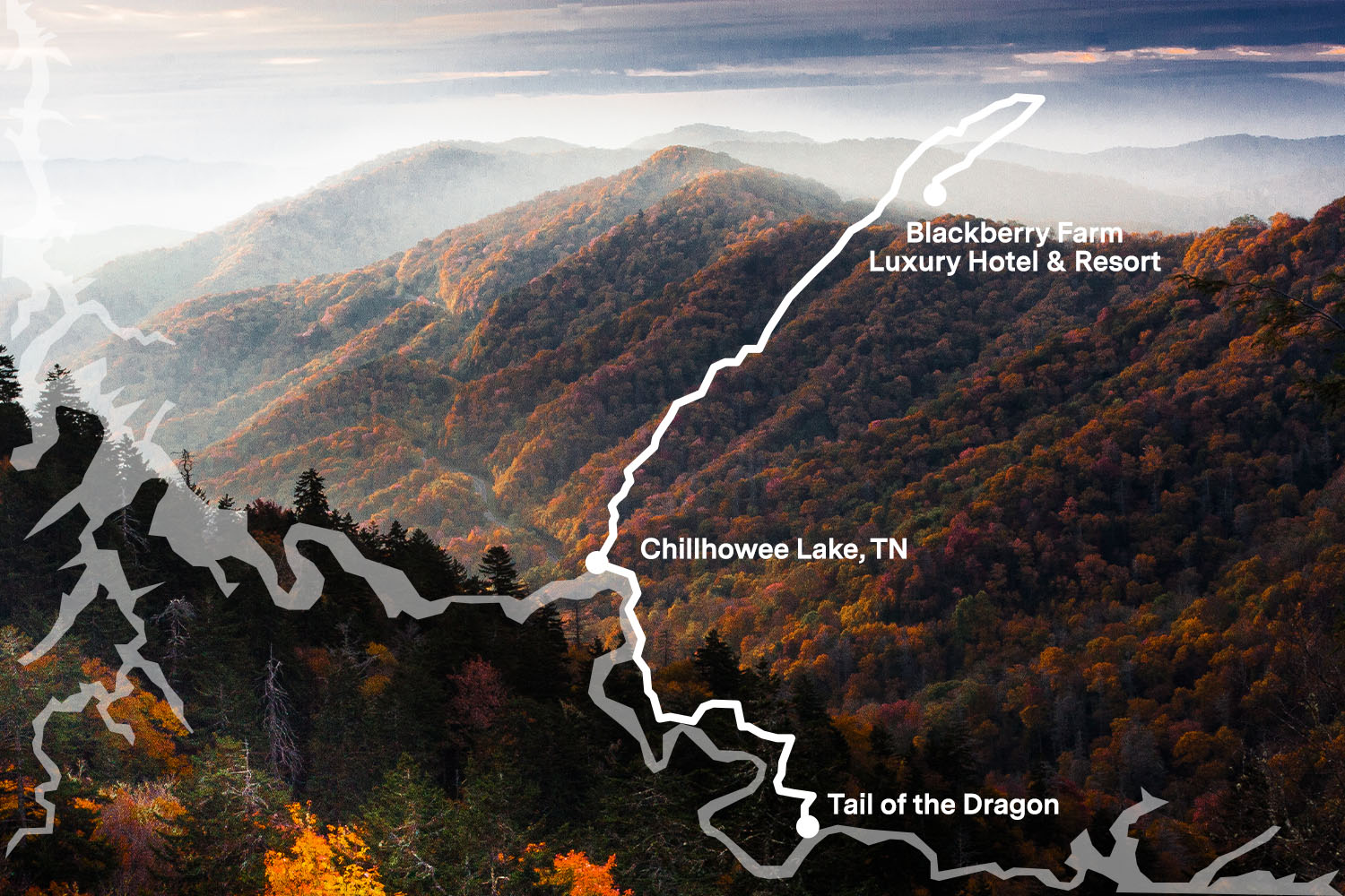 The Best Scenic Drive in Appalachia, US 129 in NC and TN, or The Tail of the Dragon, runs through Great Smoky Mountains National Park