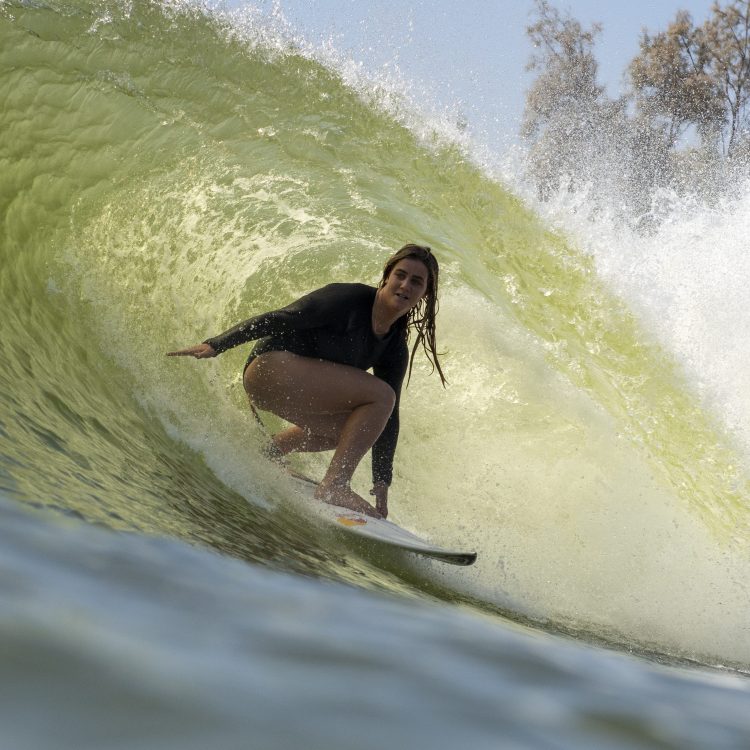 Caroline Marks surfs at WSL Surf Ranch in Lemoore, California. 