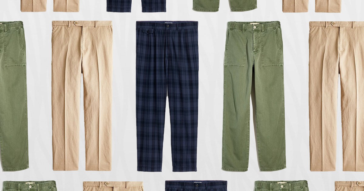 A collage of lightweight pants on a light wight colorway