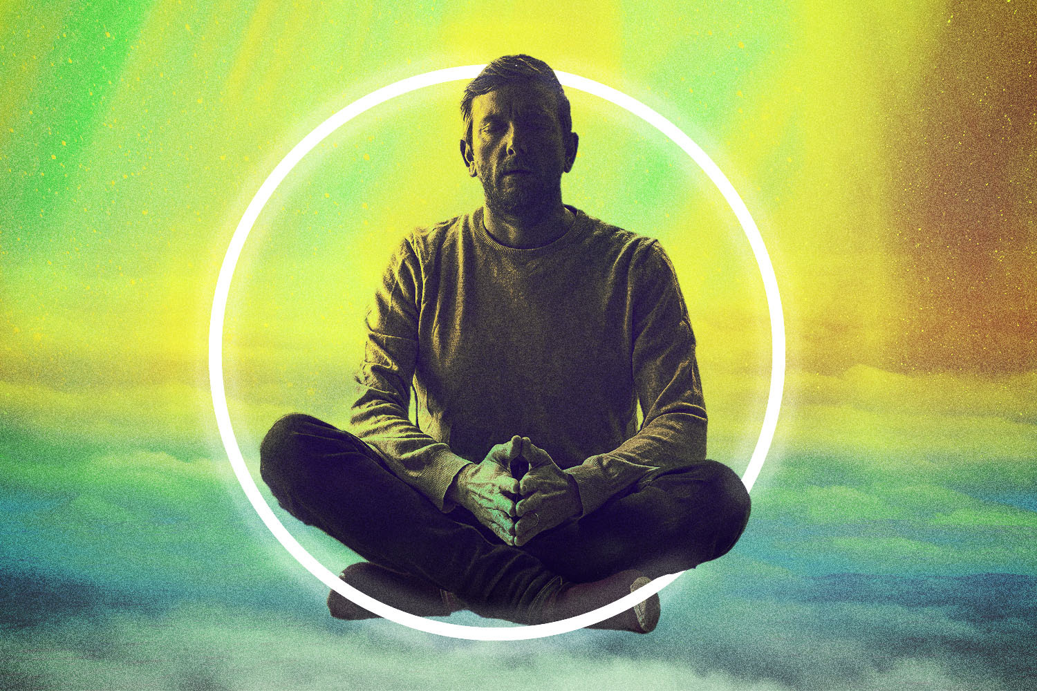 a man practicing transcendental meditation, which practitioners often say "changed their life"