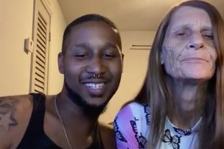 Screenshot from Instagram shows young man with older woman