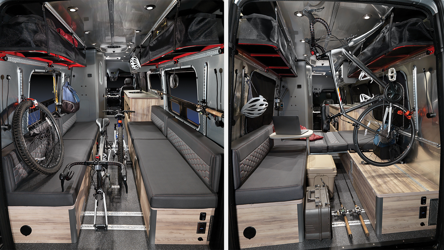 Storage options for the Airstream Interstate 24X adventure van
