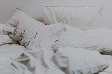 rumpled bed sheets