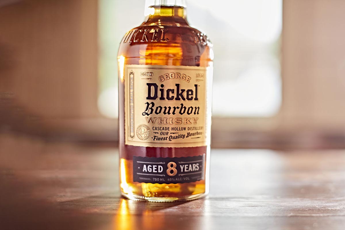 A bottle of Dickel bourbon, just launched