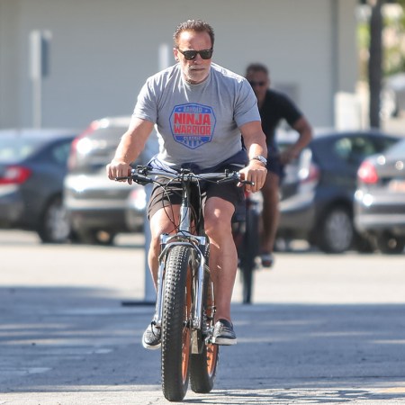 Arnold Schwarzenegger biking. The actor recently discussed his secrets for staying energetic at 73.