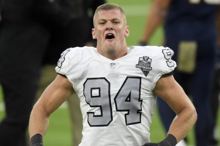 Carl Nassib of the Las Vegas Raiders