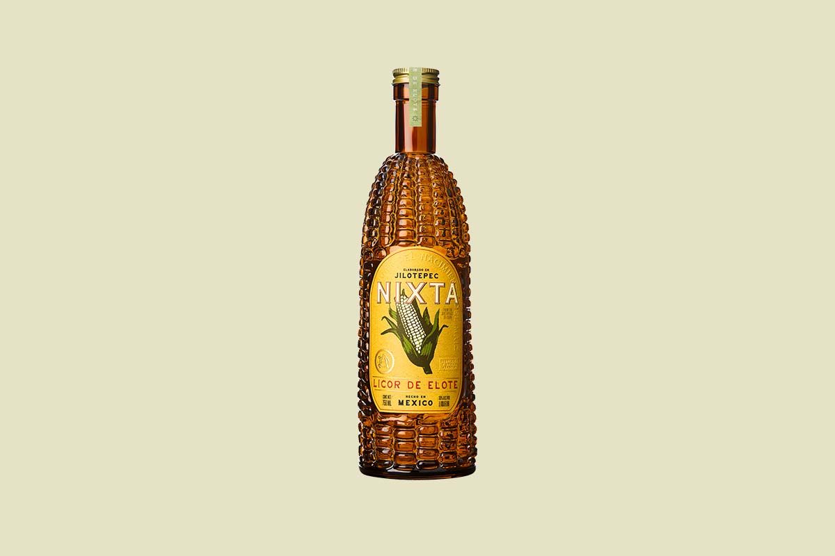 A bottle of Nixta corn liqueur