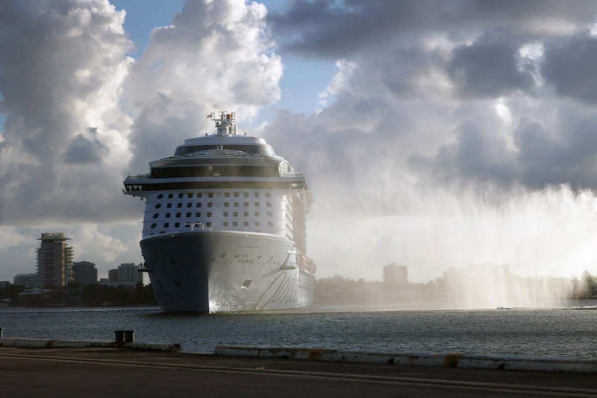The Royal Caribbean’s Odyssey of The Seas arriving at Port Everglades on June 10, in Fort Lauderdale