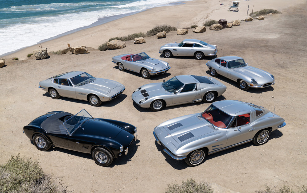 Rush drummer Neil Peart's "Silver Surfer" car collection, which will be auctioned off at Gooding & Company's Pebble Beach sale