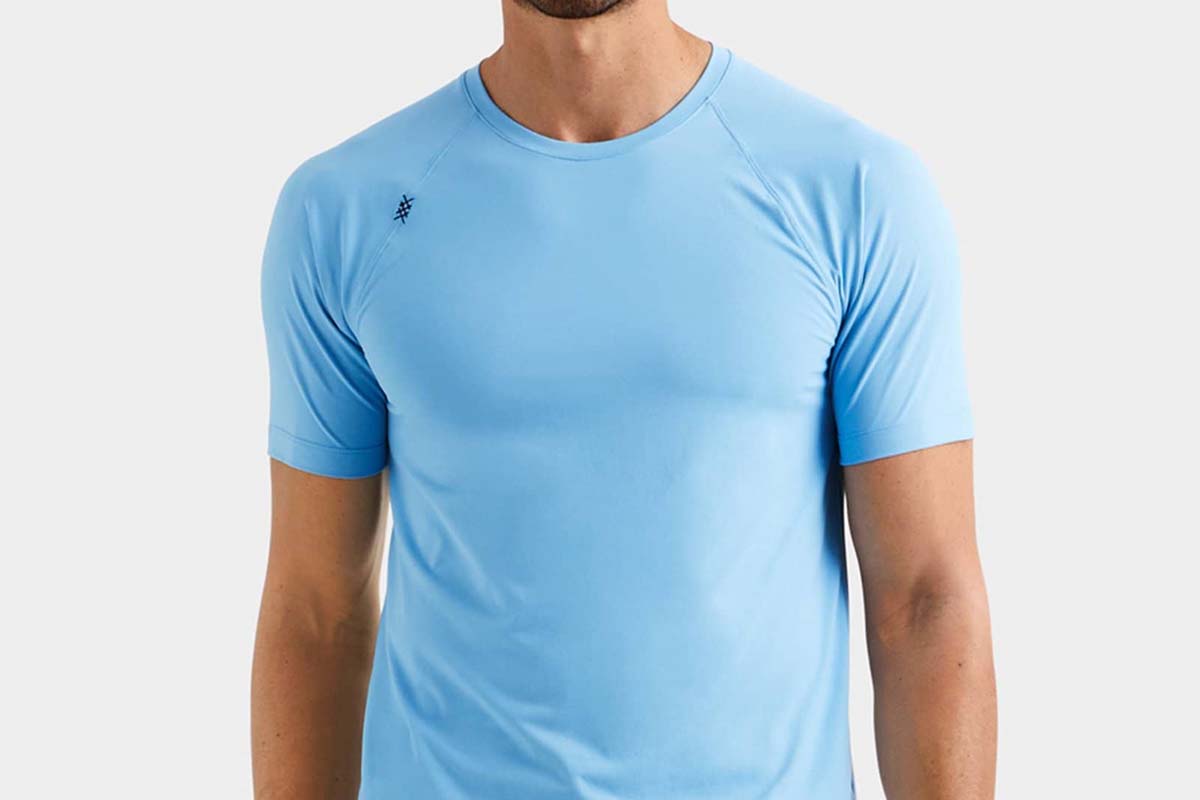 Rhone's Reign Short Sleeve shirt in light blue, now $20 off