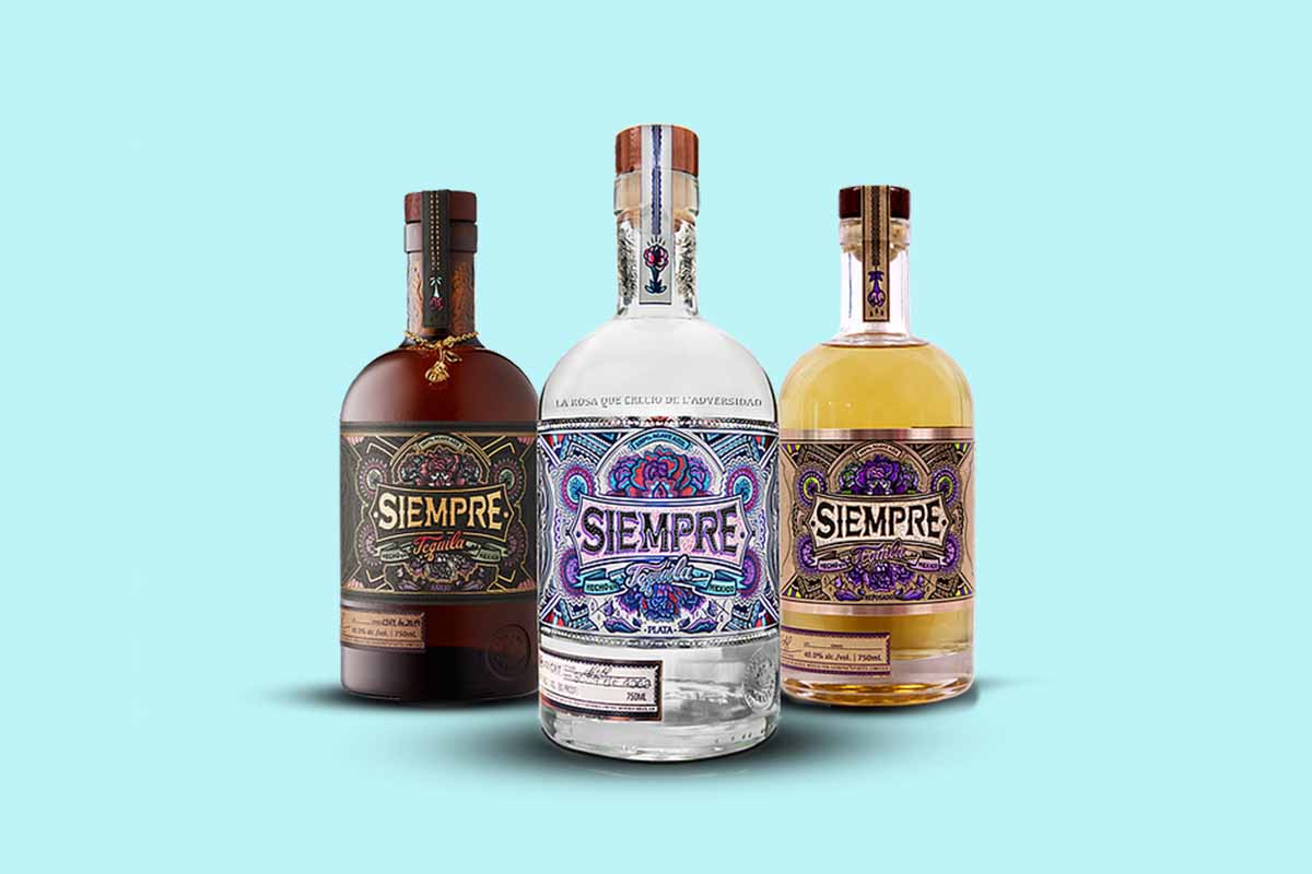 The three expressions of Siempre tequila - one of which just became one of our favorites