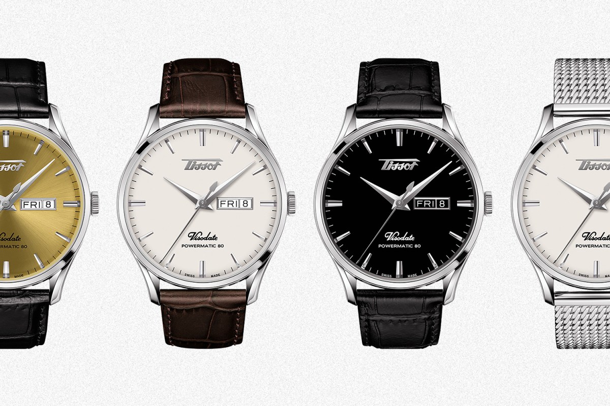 Four versions of the Tissot Visodate Heritage Automatic watch
