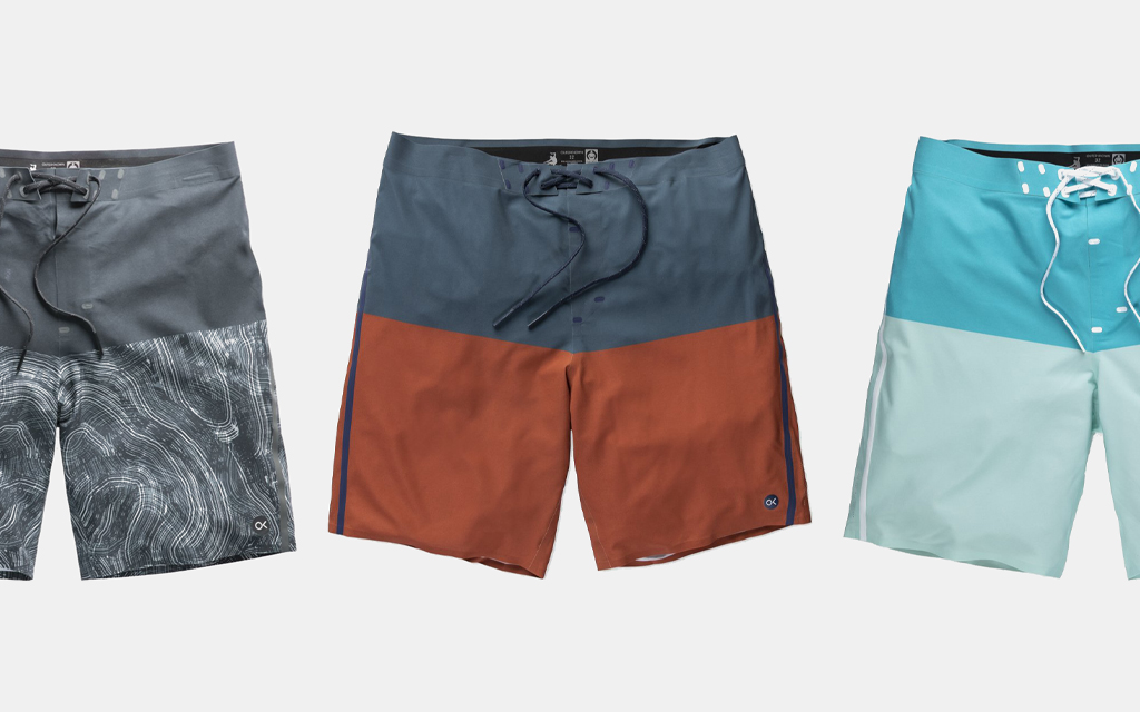 Outerknown Apex Trunks, Kelly Slater's signature swimsuit from his surfing brand, currently on sale