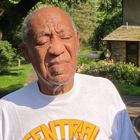 Bill Cosby speaks to reporters outside of his home after being released from prison on June 30, 2021.