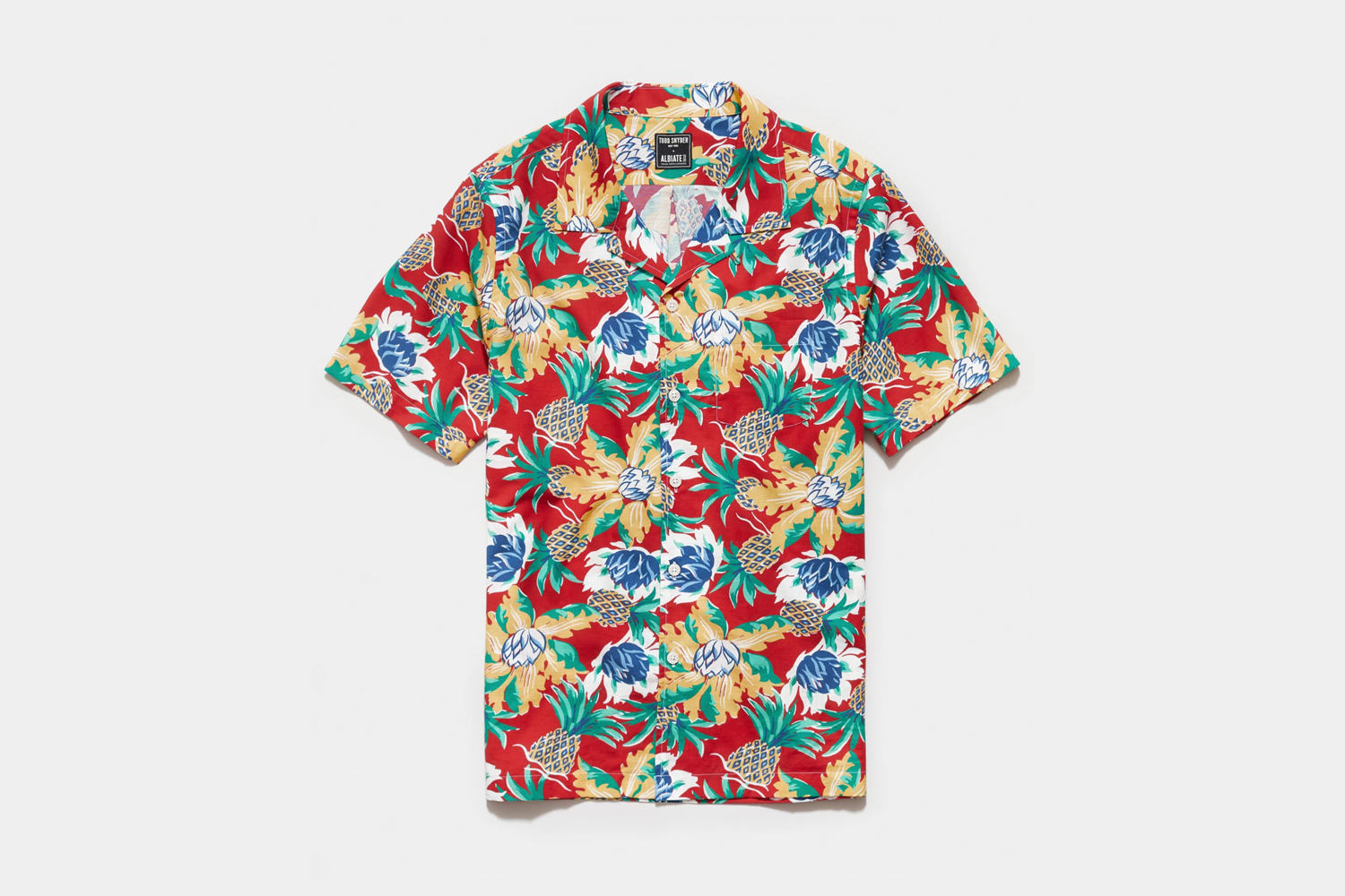 Italian Camp Collar Short Sleeve Shirt in Hawaiian Print