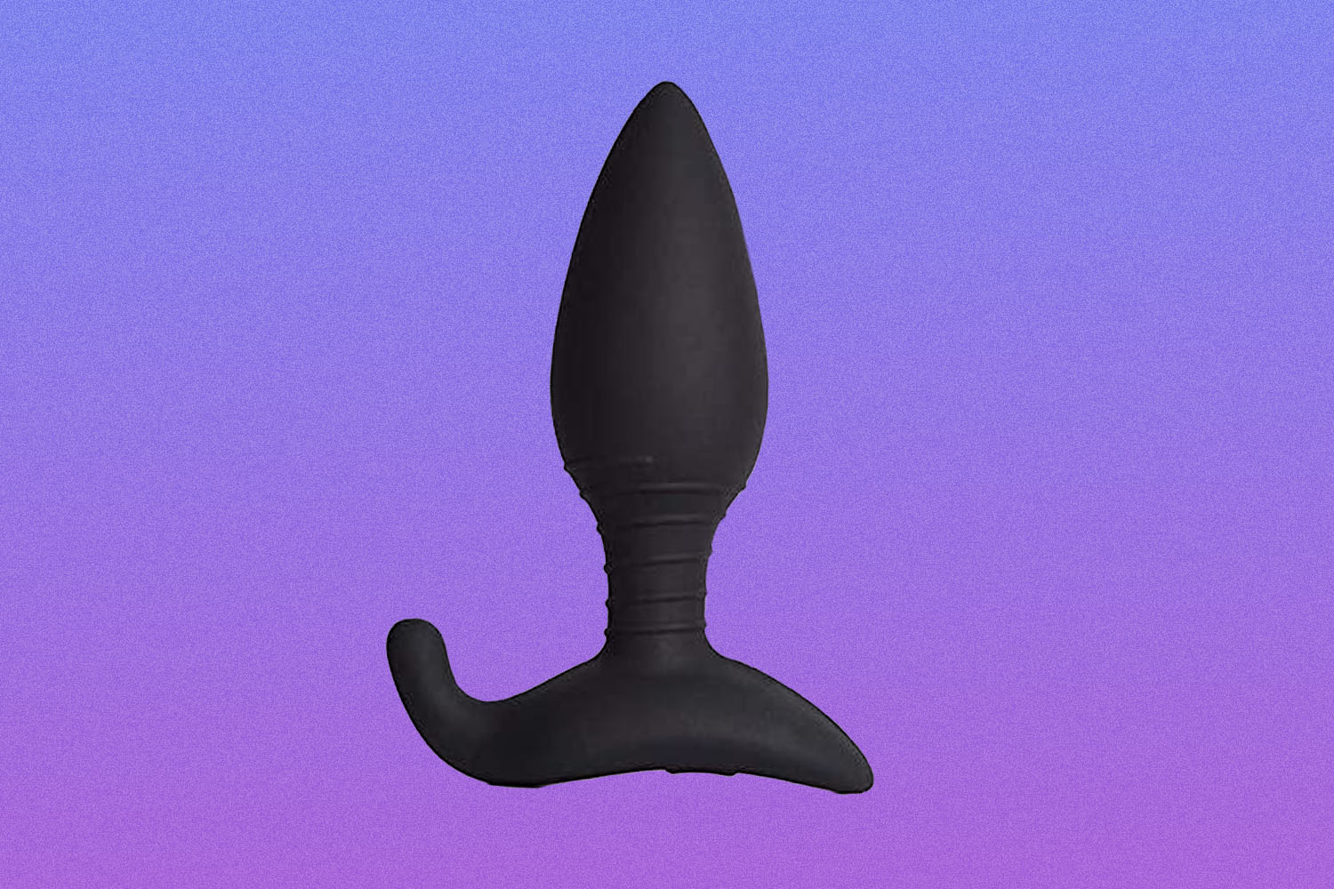 Black butt plug on purple background