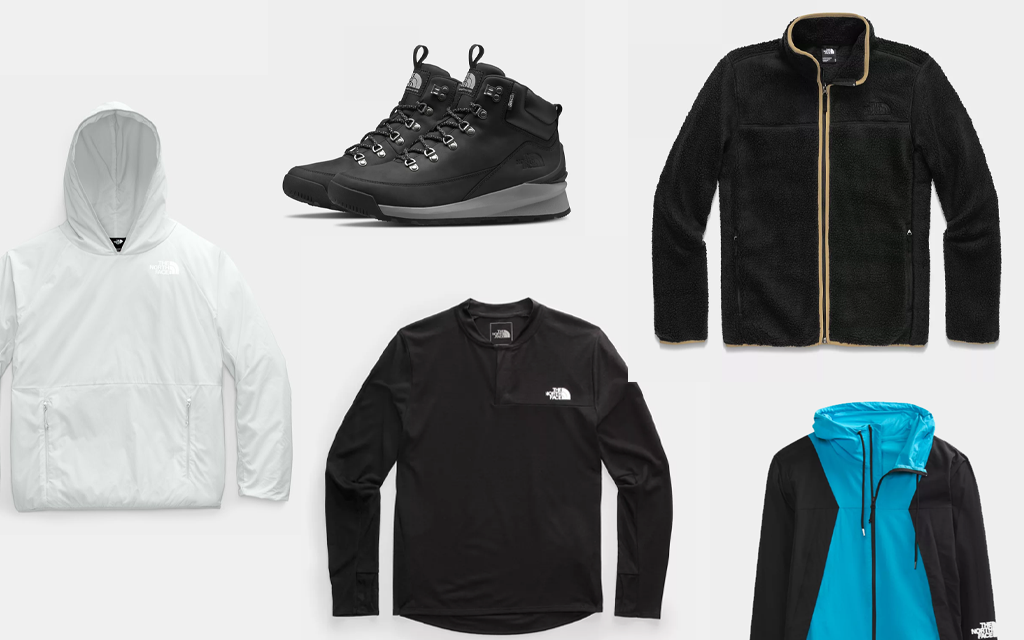 Shop The North Face Seasonal Sale, which includes these boots, hoodies, henleys and fleece jackets