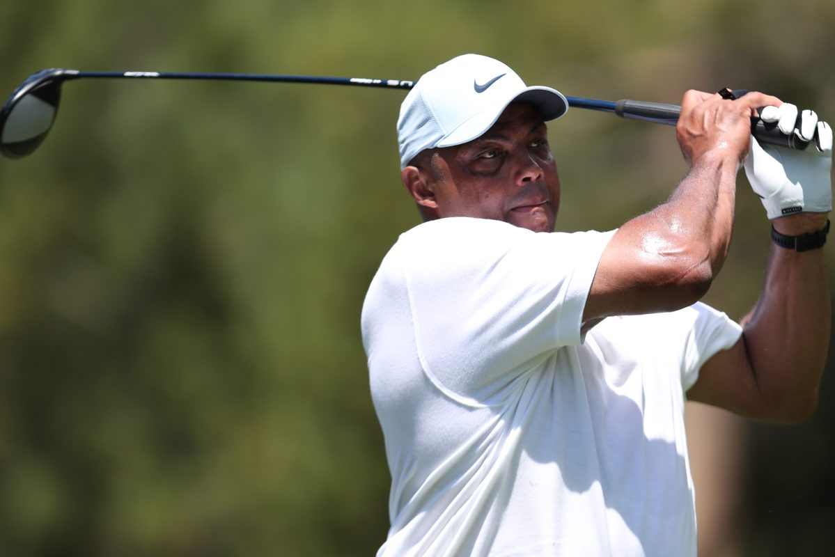 Former NBA player Charles Barkley tees off at the American Century Championship. He put a $100,000 bet on himself ... and lost.